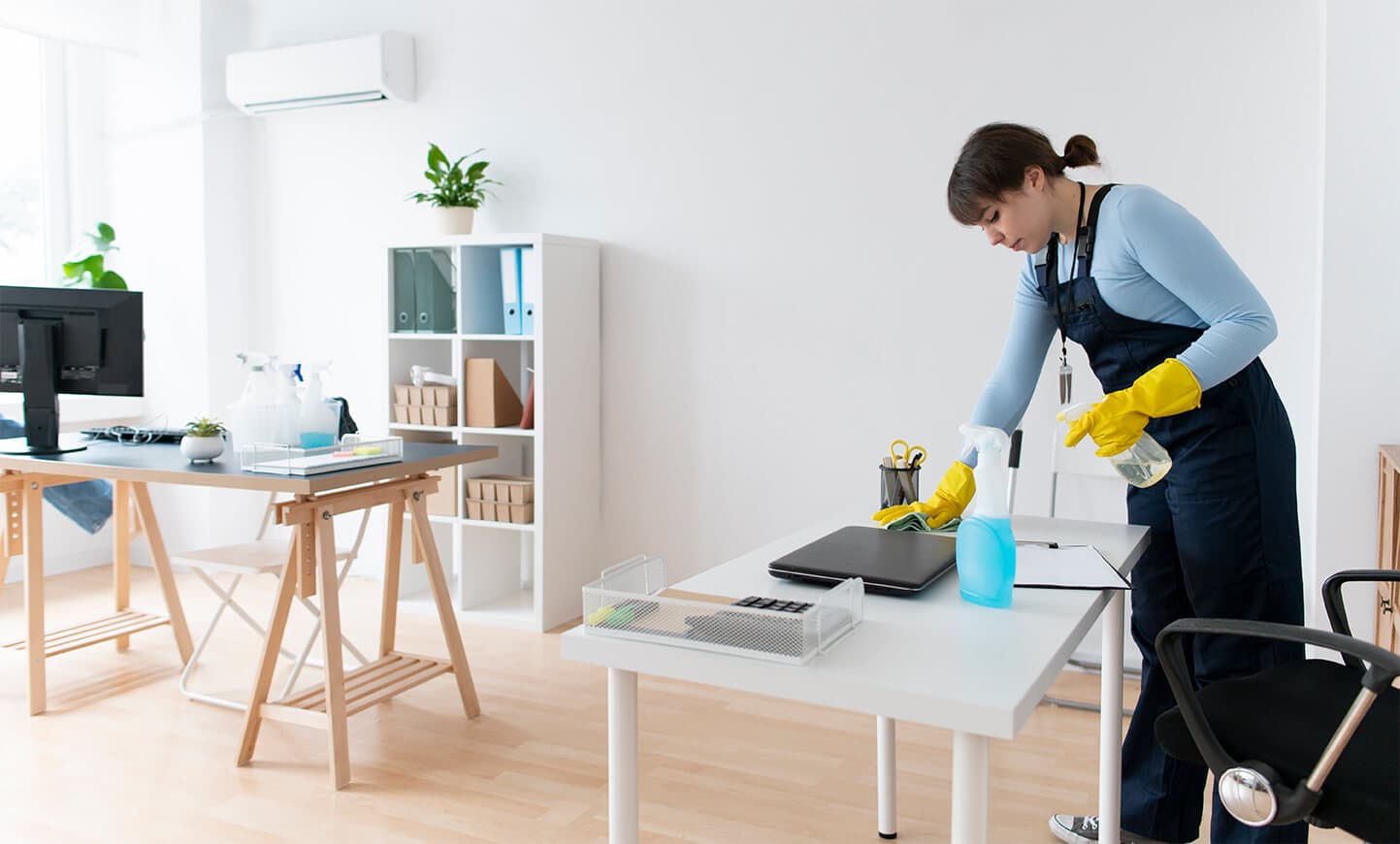 girl cleaning